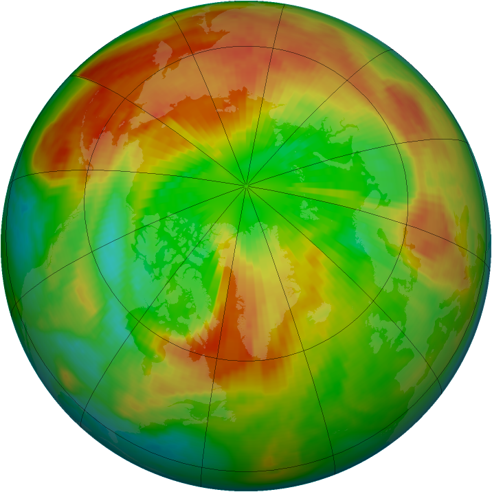 Arctic ozone map for 17 March 2000